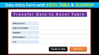 Data Entry Form with Excel Table and VLookup to Auto-Fill Default Entries