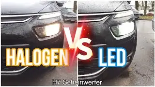 H7 LED Scheinwerfer nachrüsten von Halogen weißes Licht Phillips Ultinon TÜV | Citroen C4 Picasso