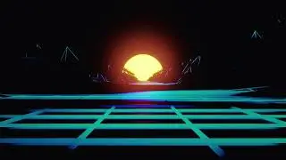 Midnight Bloom Synth Vapor Mountain VJ Background 4K || Abstract VJ Loop 4k Screensaver