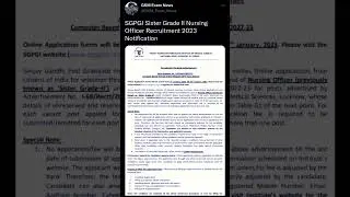SGPGI Sister Grade II Nursing Officer Recruitment Notification 2023 