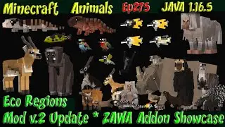 Eco Regions Mod v2 Update | A ZAWA Addon Showcase JAVA 1.16.5 Minecraft Animals Ep275