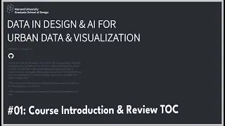 Harvard GSD JTerm 01:  Course Introduction & Review TOC