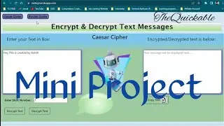 Encryption & Decryption of Message || Cryptography Project || Network Security Project  