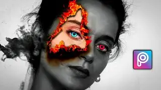Creative Fire Face Effect | PicsArt Tutorials Editing | Trending Fire Effect | RTWORLD