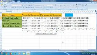 Vowel and Consonant separate text using suitable Formula at excel