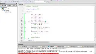 draw a pyramid arrange the number using for loop in c++ programming language.