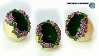 Make White Cement Clay Flowers on Cement Vases || White Cement Craft Ideas