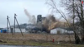 Возле д. Тихны в Березовском районе путем взрыва снесли здание бывшего цеха по производству кормов