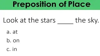 Prepositons of Place AT ON IN English Grammar Quiz | Grammar Test