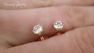 Серьги в розовом золоте с брилллиантами от Diamond Gallery