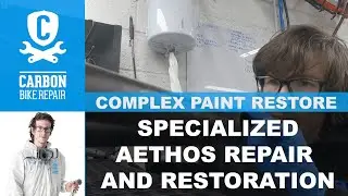 Specialized Aethos Carbon Repair and Metallic Paint Restoration.