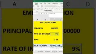 find emi in excel 