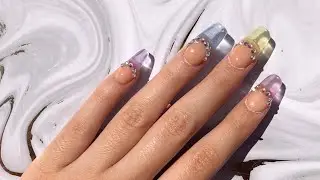 Uñas Jelly con tintas de alcohol de colores 🌈
