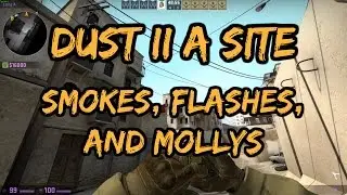Dust II A Site Retake Smokes, Flashes, And Mollys