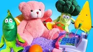 Видео про игрушки для детей. Веселый клоун продает овощи!