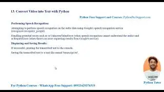 15 [Convert Video into Text] Python Video Processing and Analysis Course 