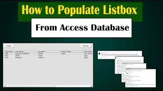 Excel Vba : How to Populate Listbox From Access Database | Access Database | Backup Data