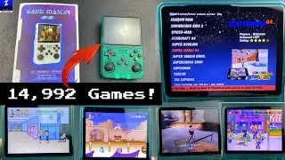 R36S Handheld Game Console Unboxing & Playthrough | 14,992 Video Games!