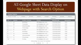 All Google Sheet Data Display on web page by search option by web app script