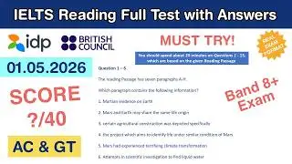IELTS Reading Practice Test with Answers 01.05.2026 - Test 