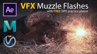 VFX Muzzle Flashes with free DPX practice plates | After Effects, Maya, and V-Ray Tutorial