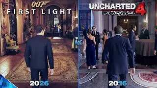 007 First Light vs Uncharted 4 A Thief's End - Graphics, Physics and Details Comparison
