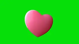 Pink heart moving free green screen video and GIF