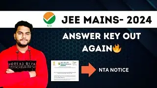 JEE MAINS 2024 ANSWER KEY OUT AGAIN 🔥 | JEE MAINS 2024 SESSION 1 ANSWER KEY 