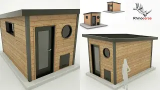 Wooden hut construction using Rhinoceros 3d