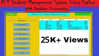 Student Management System Using Python with Database Connectivity #1 | Python mini projects #30