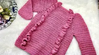 🎀 Suetercito con olanes tejido a crochet