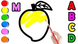Drawing and Painting Mango for Kids, Toddlers - Learn Fruits #abc #mango