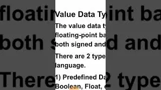 Value Data type Short | malayalam tutorial