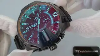 Black Diesel Mega Chief XL Big Chronograph Watch DZ4318