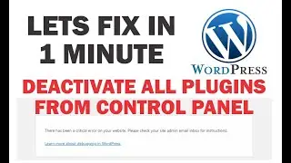 Deactivate all plugins from c panel hosting Wordpress