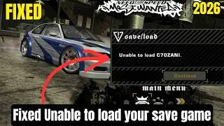 How to Fix NFS Most Wanted 2005 Unable to Load Save Game 2026 | Fix NFS MW Save File Is Damaged