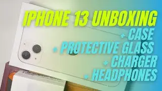 iPhone 13 Unboxing + Case + Protective glass + Charger + Headphones