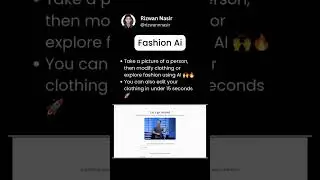 Take a picture of a person, then modify clothing or explore fashion using AI 🙌🔥