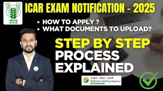 How to fill the form/apply for ICAR PG/PhD Exam 2025 | Step by Step guide by Hariprasad sir