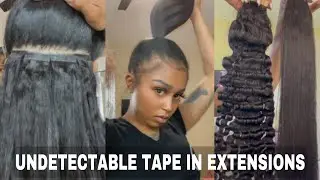 🔥 INSTALLING MY OWN UNDETECTABLE TAPE IN EXTENSIONS | 3B/3C SILK PRESS | BEGINNER FRIENDLY 🥰