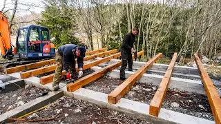 LOG CABIN Build - S2E2: Main OAK BEAMS And CABIN PLATFORM