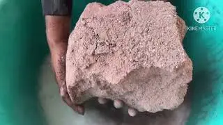 Red sand big chunks water crumbling #satisfying