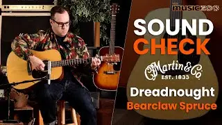 Sound Check Demo Video! Martin Custom Shop Dreadnought Bearclaw Spruce & Quilted Sapele