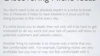 Niche Marketing 1 - Discovering Rich Niches Ideas - Introduction