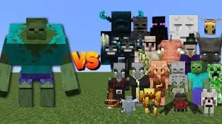 MUTANT ZOMBIE vs ALL MOBS | Minecraft Mob Fight
