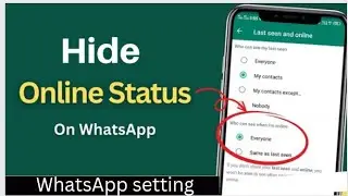 Haw to hide online status on Whatsapp, 🤪