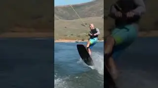 Mike with the hard fought Toeside Backside 180 #TSBS1 #wakeboarding #tricks #boating #backone