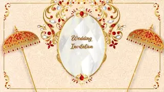 Golden Elephant Wedding Invitation Template