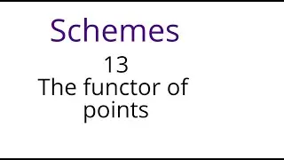 Schemes 13: The functor of points