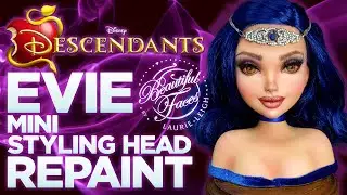Monday DOLL Makeover! Disney Descendants Evie Mini Styling Head Repaint Tutorial